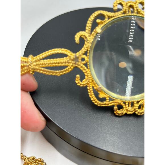 Working Loupe Ornate Magnifying Glass Rope Chain Long Pendant Necklace - Picture 6 of 14